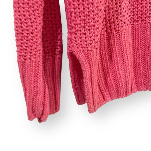J.Crew Beach Linen Crewneck Open Knit Pullover Sweater Cover Up Pink Size M - Picture 3 of 8